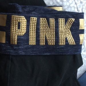 VS PINK Leggings XS Gold Sequin Navy and Black